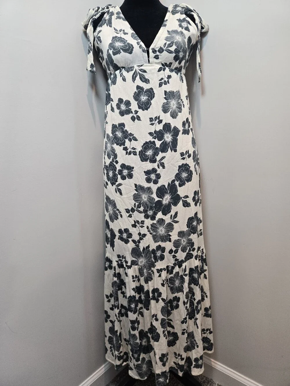 Abercrombie & Fitch Maxi Dress Women's XS Flowers Boho Summer Y2k Cottagecore